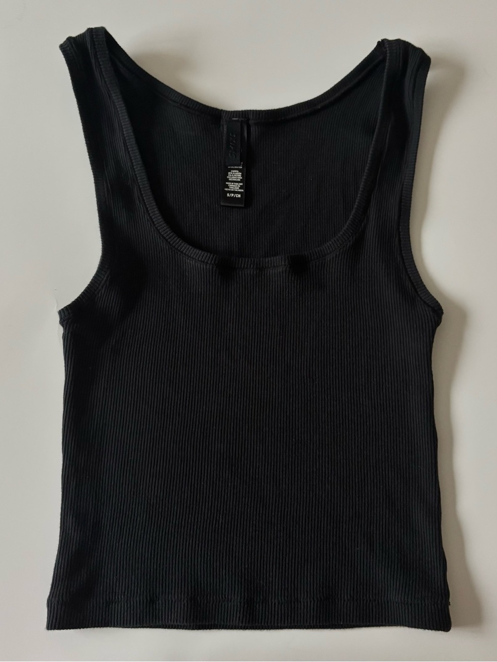 Skims Cotton Jersey Tank Black